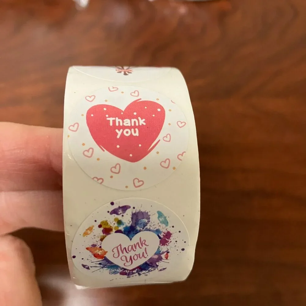 1,500 Stickers - 3 x 500 Self-adhesive Hearts Brand NEW Tax Write off